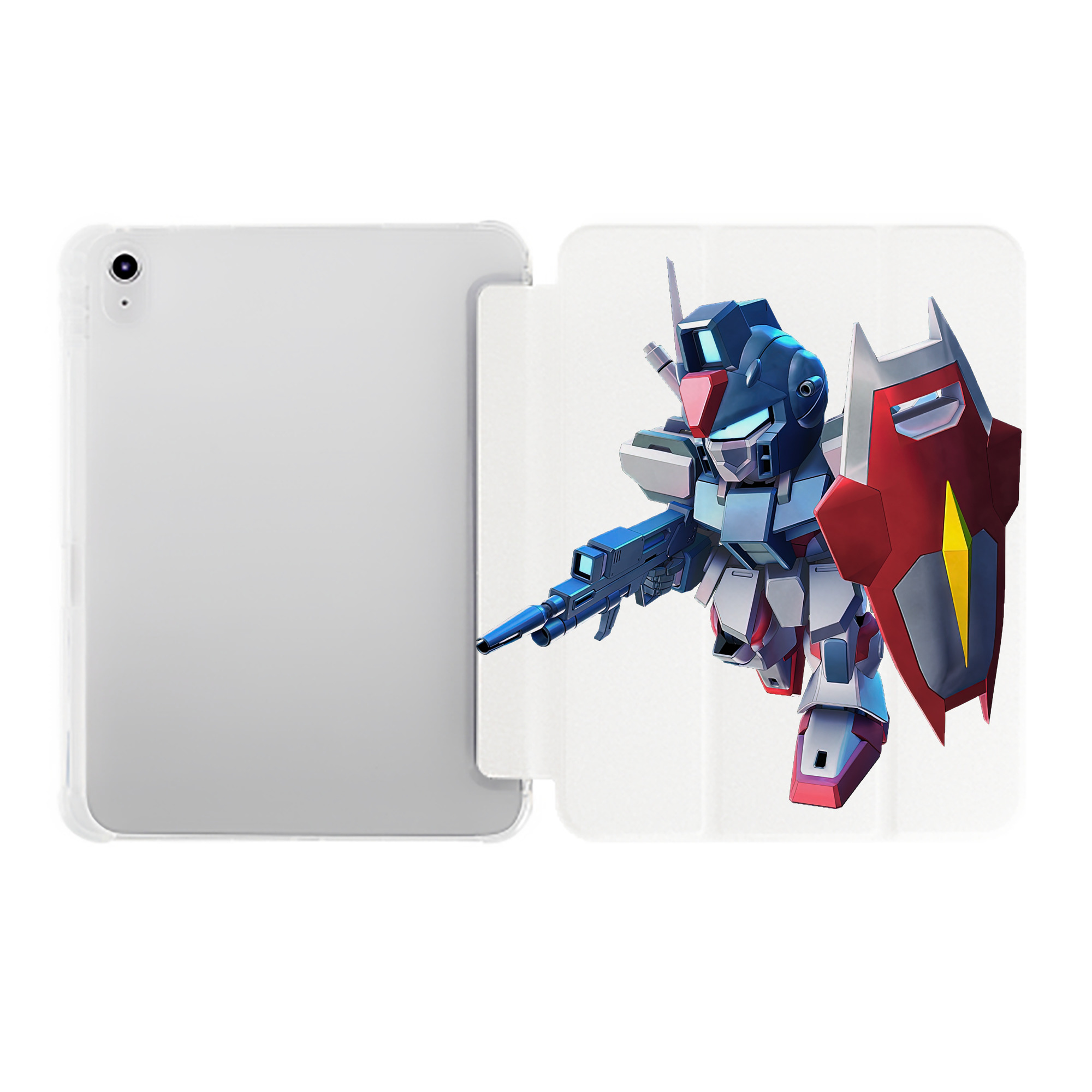 （画像用） 機動戦士ガンダム Mobile Suit Gundam IPad ケース ペン収納付き 三つ折りスタンド PUレザー×シリコン 対応機種9.5/10.5/10.9インチ